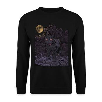 Gothic Cat - Black Cat in the Cemetery - Unisex Sweatshirt - black - Front - Alina (178cm) & Michal (187cm)
