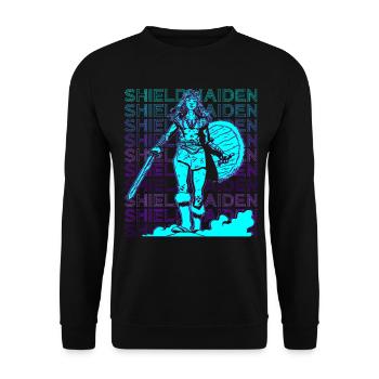 Shieldmaiden Shieldmaid Viking Nordic Mytholo - Unisex Sweatshirt - black - Front - Alina (178cm) & Michal (187cm)