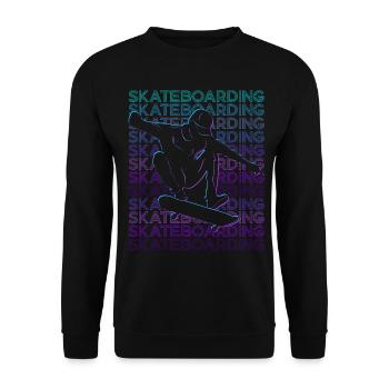 Skateboarding Skateboarder Skateboard Retro - Unisex Sweatshirt - black - Front - Alina (178cm) & Michal (187cm)