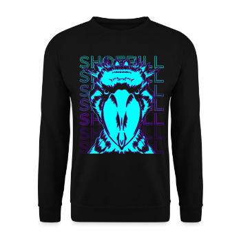 Shoebill Rétro - Sweat-shirt Unisexe - noir - Devant - Alina (178cm) & Michal (187cm)