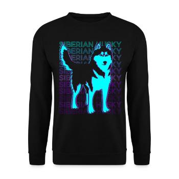 Sibérie Husky Rétro - Sweat-shirt Unisexe - noir - Devant - Alina (178cm) & Michal (187cm)