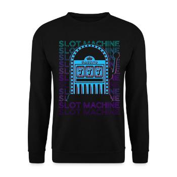 Spielautomat Casino Retro - Unisex Pullover - Schwarz - Vorne - Alina (178cm) & Michal (187cm)