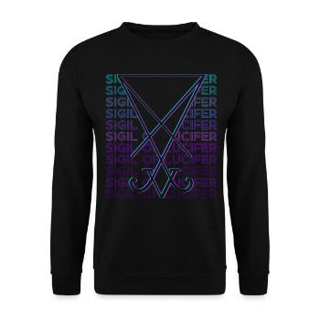 Siegel von Luzifer Pentagramm Okkulte Magie - Unisex Pullover - Schwarz - Vorne - Alina (178cm) & Michal (187cm)