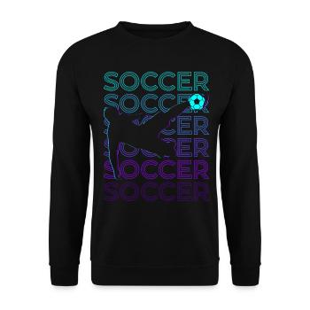 Joueur de football Rétro - Sweat-shirt Unisexe - noir - Devant - Alina (178cm) & Michal (187cm)