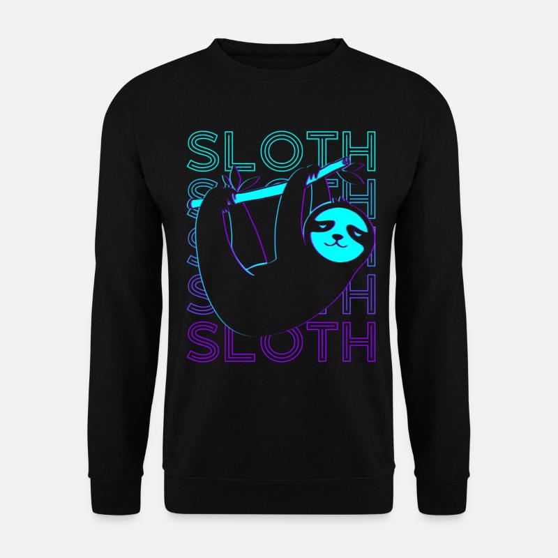 Sloth Retro - Unisex Sweatshirt - black
