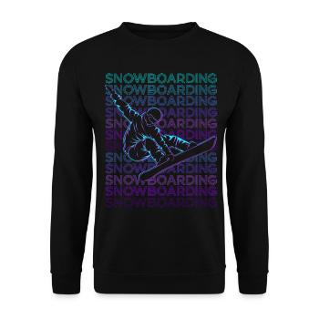 Snowboard Snowboarder Snowboard Rétro - Sweat-shirt Unisexe - noir - Devant - Alina (178cm) & Michal (187cm)