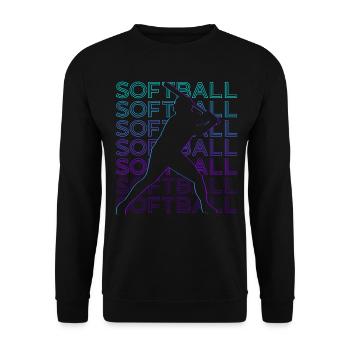 Joueur de Softball Rétro - Sweat-shirt Unisexe - noir - Devant - Alina (178cm) & Michal (187cm)