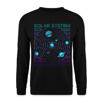 Solar System Retro - Unisex Sweatshirt - black - Front - Alina (178cm) & Michal (187cm)