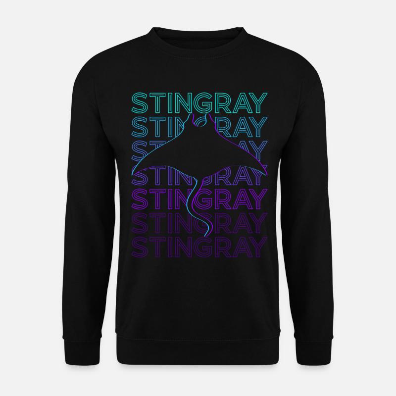 Stachelrochen Manta Rochen Retro - Unisex Pullover - Schwarz
