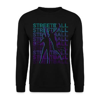 Streetball Player Retro - Unisex Sweatshirt - black - Front - Alina (178cm) & Michal (187cm)