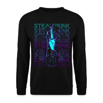 Steampunk Skull Rétro - Sweat-shirt Unisexe - noir - Devant - Alina (178cm) & Michal (187cm)