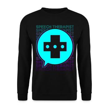 Speech Therapist Speech Therapy Retro - Unisex Sweatshirt - black - Front - Alina (178cm) & Michal (187cm)