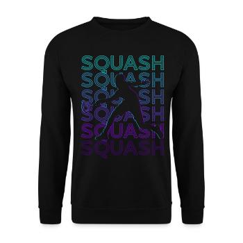 Squash-Spieler Retro - Unisex Pullover - Schwarz - Vorne - Alina (178cm) & Michal (187cm)