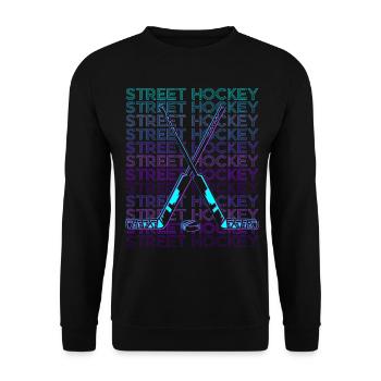 Joueur de hockey de rue Rétro - Sweat-shirt Unisexe - noir - Devant - Alina (178cm) & Michal (187cm)