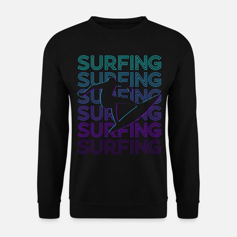 Surfen Surfer Surf Retro - Unisex Pullover - Schwarz