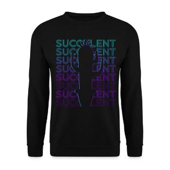Sukkulente Kaktus Retro - Unisex Pullover - Schwarz - Vorne - Alina (178cm) & Michal (187cm)