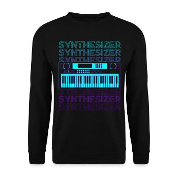 Synthesizer Retro - Unisex Sweatshirt - black - Front - Alina (178cm) & Michal (187cm)