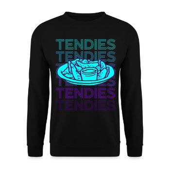 Tendies Chicken Tender Retro - Unisex Sweatshirt - black - Front - Alina (178cm) & Michal (187cm)