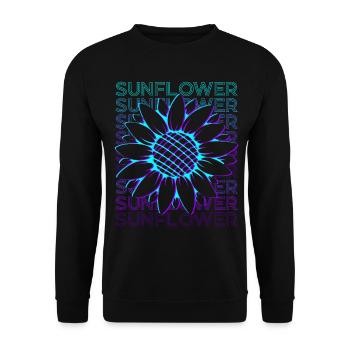 Sonnenblume Retro - Unisex Pullover - Schwarz - Vorne - Alina (178cm) & Michal (187cm)