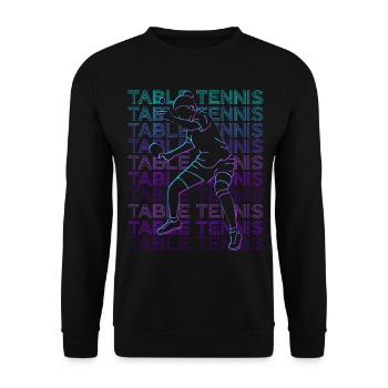 Tischtennisspieler Retro - Unisex Pullover - Schwarz - Vorne - Alina (178cm) & Michal (187cm)
