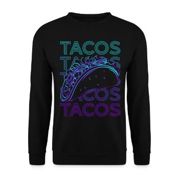 Tacos Retro - Unisex Pullover - Schwarz - Vorne - Alina (178cm) & Michal (187cm)
