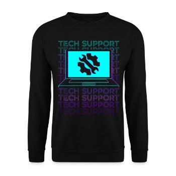 Technische Unterstützung Technische Unterstützung - Unisex Pullover - Schwarz - Vorne - Alina (178cm) & Michal (187cm)