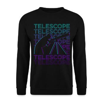 Astronomy Astronomer Telescope Retro - Unisex Sweatshirt - black - Front - Alina (178cm) & Michal (187cm)