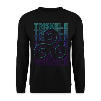 Triskele Triskelion Altes keltisches Symbol - Unisex Pullover - Schwarz - Vorne - Alina (178cm) & Michal (187cm)