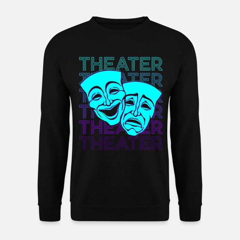 Theater Masken Retro - Unisex Pullover - Schwarz