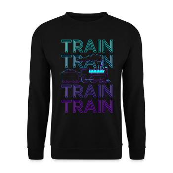 Train Retro - Unisex Sweatshirt - black - Front - Alina (178cm) & Michal (187cm)