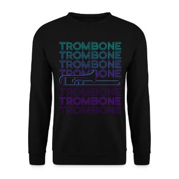 Trombone Trombone Trombonist Retro - Unisex Sweatshirt - black - Front - Alina (178cm) & Michal (187cm)