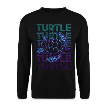 Turtle Retro - Unisex Sweatshirt - black - Front - Alina (178cm) & Michal (187cm)