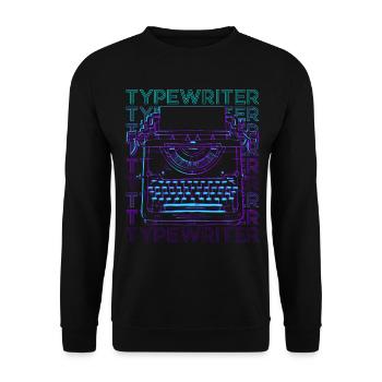 Schreibmaschine Tippen Retro - Unisex Pullover - Schwarz - Vorne - Alina (178cm) & Michal (187cm)