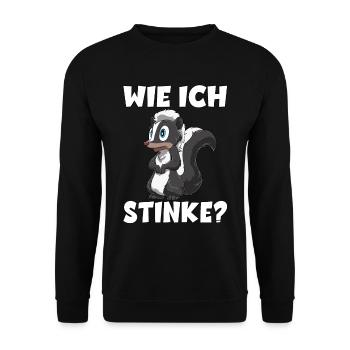 Stinktier Lustige Stinktiere Zootier Geschenk für - Unisex Pullover - Schwarz - Vorne - Alina (178cm) & Michal (187cm)
