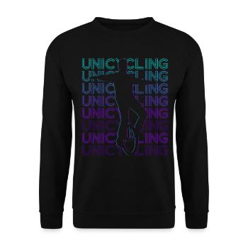 Unicycling Unicycling Unicycle Retro - Unisex Sweatshirt - black - Front - Alina (178cm) & Michal (187cm)