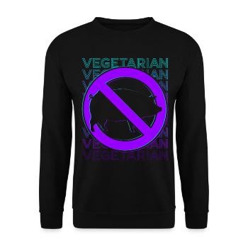 Végétarien Végétalien Veganisme Rétro - Sweat-shirt Unisexe - noir - Devant - Alina (178cm) & Michal (187cm)