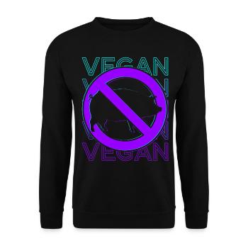Végétalien Végétarien Veganisme Rétro - Sweat-shirt Unisexe - noir - Devant - Alina (178cm) & Michal (187cm)