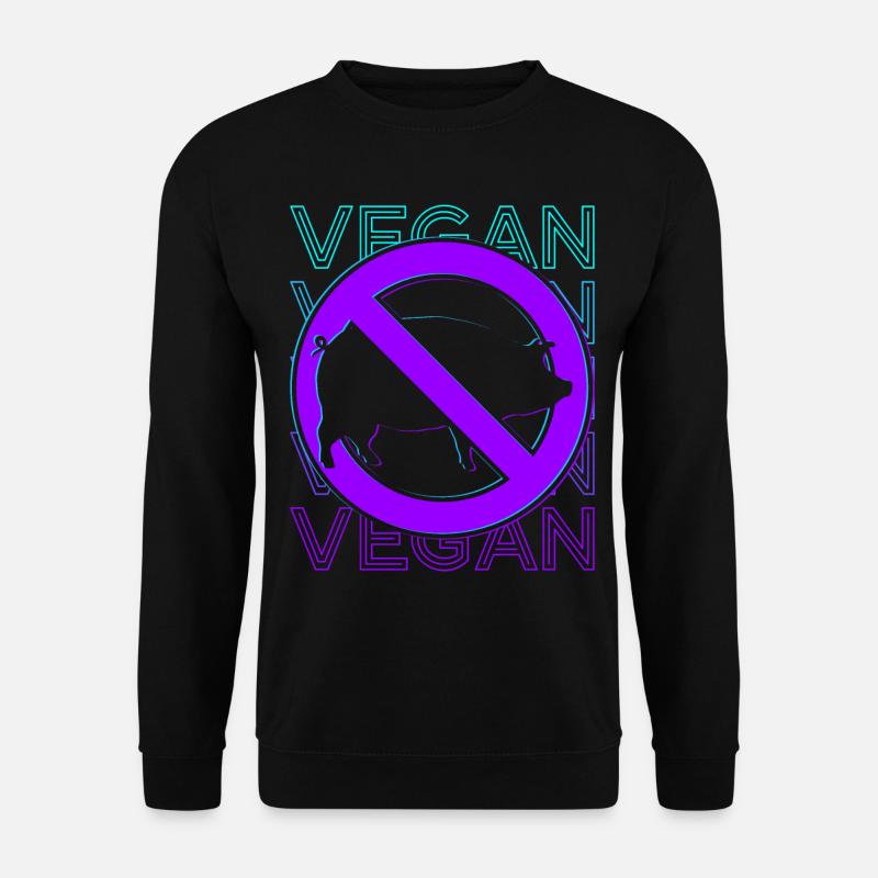 Veganer Vegetarier Veganismus Retro - Unisex Pullover - Schwarz