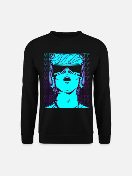 VR Virtual Reality Gamer Retro - Unisex Sweatshirt - black