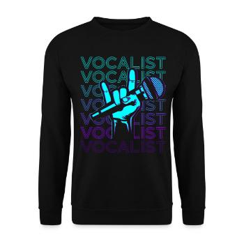Sänger Sängerin Musiker Rockschild Mikrofon - Unisex Pullover - Schwarz - Vorne - Alina (178cm) & Michal (187cm)