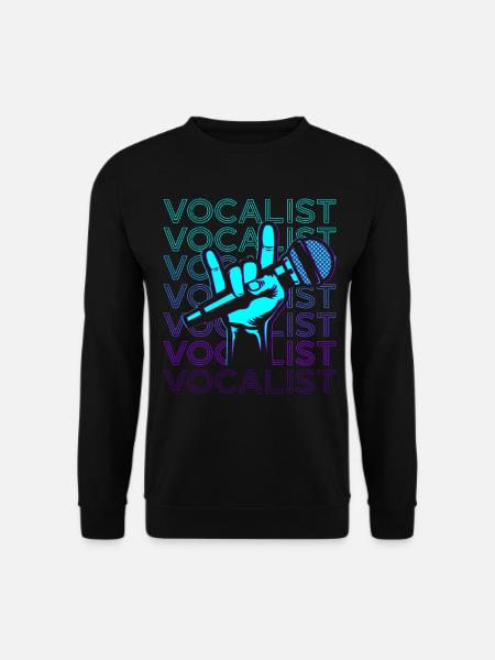 Sänger Sängerin Musiker Rockschild Mikrofon - Unisex Pullover - Schwarz