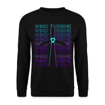 Wind turbine Retro - Unisex Sweatshirt - black - Front - Alina (178cm) & Michal (187cm)