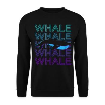 Baleine rétro - Sweat-shirt Unisexe - noir - Devant - Alina (178cm) & Michal (187cm)