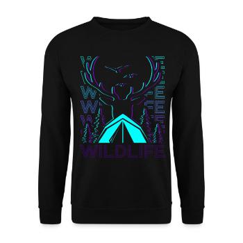 Faune Camping Camping Camping Rétro - Sweat-shirt Unisexe - noir - Devant - Alina (178cm) & Michal (187cm)