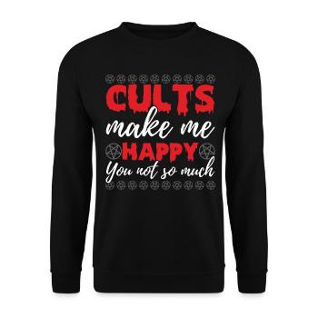 Funny Cult Occult - Unisex Sweatshirt - black - Front - Alina (178cm) & Michal (187cm)