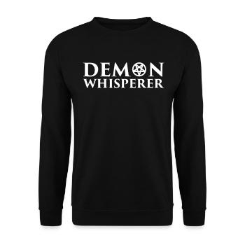 Funny Cult Occult Demon Whisperer - Unisex Sweatshirt - black - Front - Alina (178cm) & Michal (187cm)
