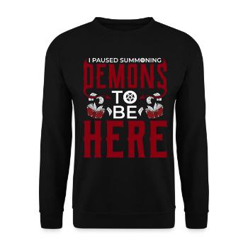 Funny Cult Occult - Unisex Sweatshirt - black - Front - Alina (178cm) & Michal (187cm)