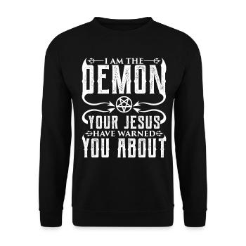Lustig Kult Okkult - Unisex Pullover - Schwarz - Vorne - Alina (178cm) & Michal (187cm)