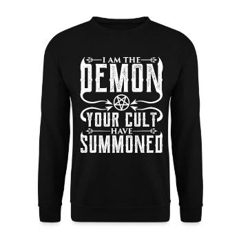 Lustig Kult Okkult - Unisex Pullover - Schwarz - Vorne - Alina (178cm) & Michal (187cm)