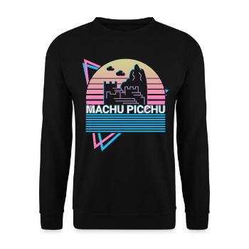 Machu Picchu Pérou Inca Rétro - Sweat-shirt Unisexe - noir - Devant - Alina (178cm) & Michal (187cm)
